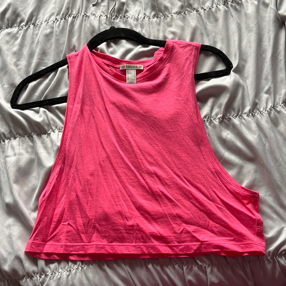 Pink forever 21 workout top